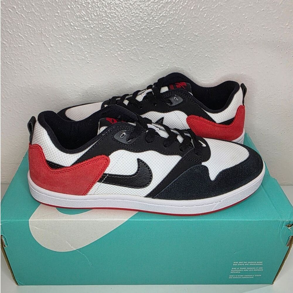 Nike SB Alleyoop GS University Red Sneakers Youth 7Y White Black Red CJ0883-102